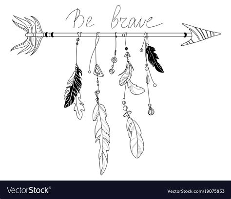 An arrow with feathers Royalty Free Vector Image