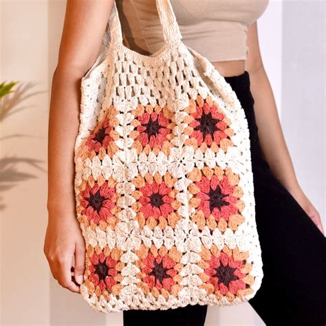 Handmade Boho Crochet Shoulder Bags for Womens