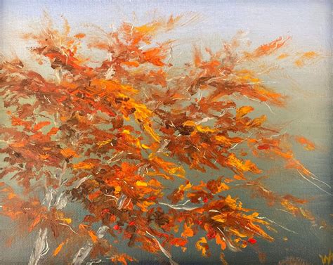 Fall Leaves Landscape Oil Painting Original Art - Etsy