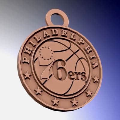 NBA Philadelphia 76Ers Logo Printable and Renderable - 3D Print Model ...