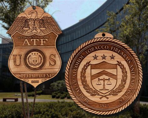 Wooden ATF Badge or Shoulder Patch Ornament