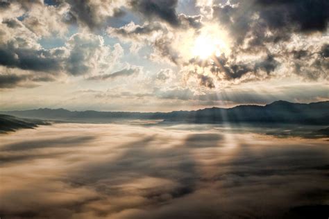 Sun Rays Through Clouds Mountains Wallpaper,HD Nature Wallpapers,4k ...