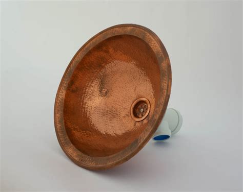 Antique Copper Bowl Dropped In Sink Hammered Bathroom Vanity Basin, Ag