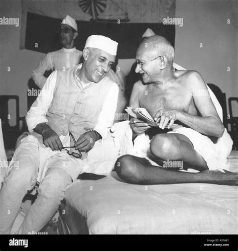 Mahatma Gandhi with Jawaharlal Nehru at All India Congress Committee ...