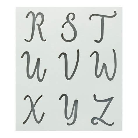 Cursive Alphabet Stencils – AlphabetWorksheetsFree.com