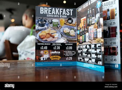 Wetherspoons menu hi-res stock photography and images - Alamy