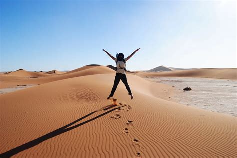 Hiking in the Sahara Desert