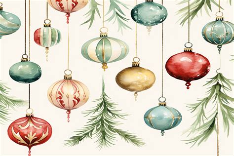 Christmas Ornaments Background Graphic by BonaDesigns · Creative Fabrica