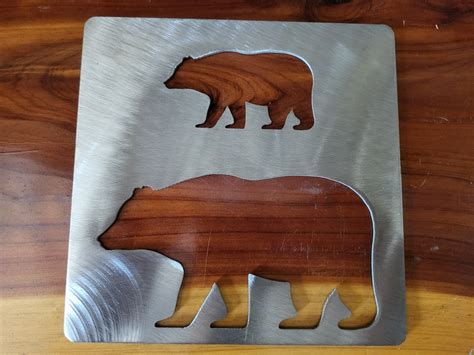 Bear Stencil Metal Stencil, Wood Router, Painting, Wood Burning ...