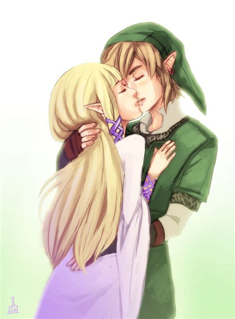 Link And Zelda Kiss Skyward Sword