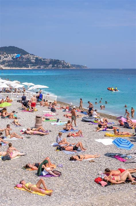 Beautiful Daylight View To Nice Cote D`azur Beach in France Editorial ...