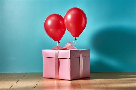 Premium AI Image | Birthday balloon and surprise box