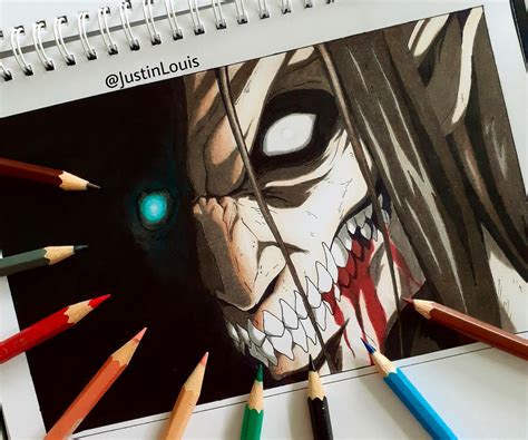 finished my drawing of attack titan : r/AnimeART