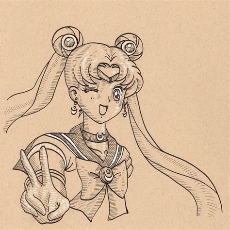 Sailor Moon Ink Drawing | Fan Art : r/sailormoon