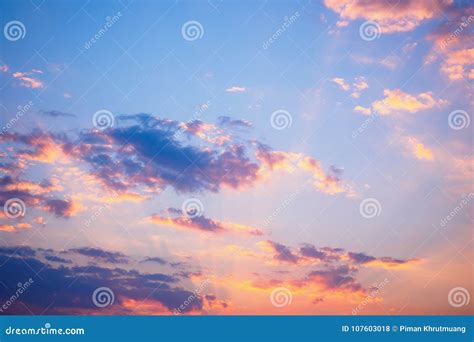 Abstract Sunset Sky with Clouds Background Stock Photo - Image of ...