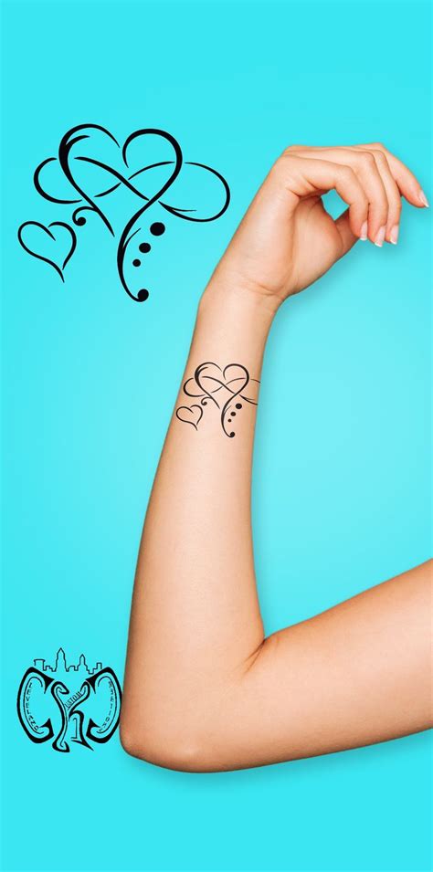 Infinity Heart Temporary Tattoo | Heart temporary tattoos, Heart with ...