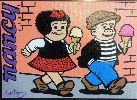 Nancy and Sluggo Comic Strip Characters, 5" x 7" Original Acrylic ...