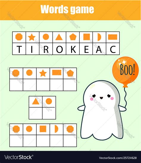 Educational game for children word puzzle kids Vector Image