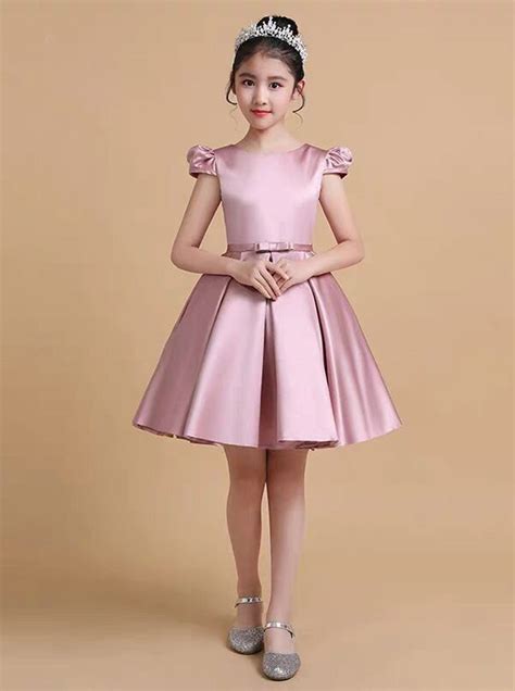 Pink Satin Junior Prom Dress,Short Junior Party Dress,Cute Junior Brid ...