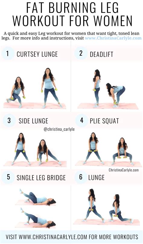 Fat Burning Leg Workout for Women for Toned Legs - Christina Carlyle