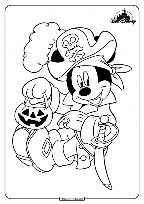 Pirate Mickey Mouse Coloring Pages