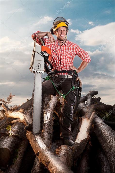 Lumberjack with chainsaw — Stock Photo © _italo_ #49801395