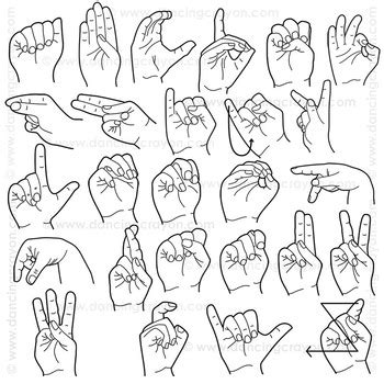 Clip Art American Sign Language | ASL Clipart by Dancing Crayon Designs