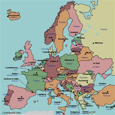 Europe Map Capitals And Countries - Mechanical Engineering Internships ...