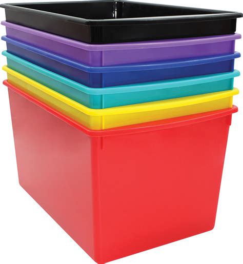 Bold Colors Plastic Multi-Purpose Bins Set of 6 - TCR2088639 | Teacher ...