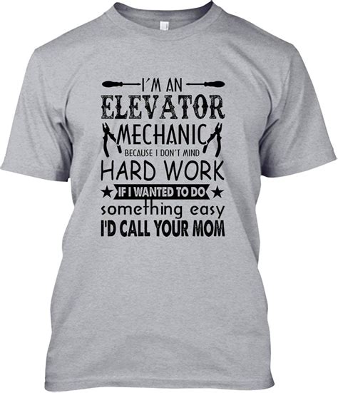 an Elevator Mechanic Cool Shirt, Tshirts, Short Sleeve Tee: Amazon.ca ...