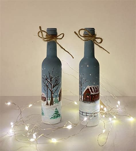 Hand Painted Miniature Xmas Bottles - Set of 2 | imagicArt