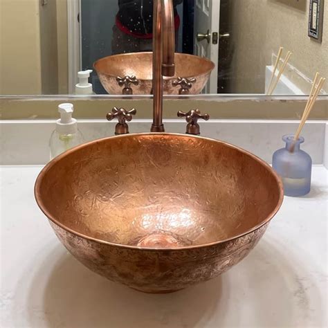 Antique Copper Sink Bathroom - Vintage Copper Sink – OldenGlow