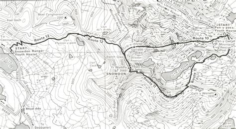 Photographs, map and Information for climbing Snowdon ( Yr Wddfa ...