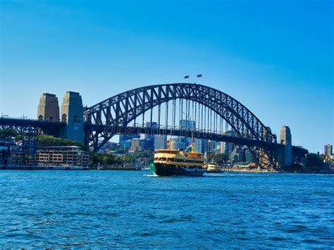 Manly Ferry and Sydney Harbour Bridge, Australia Editorial Stock Photo ...