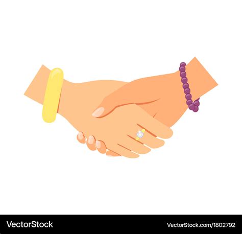 Business women handshake Royalty Free Vector Image