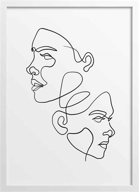 Woman Face Line Drawing