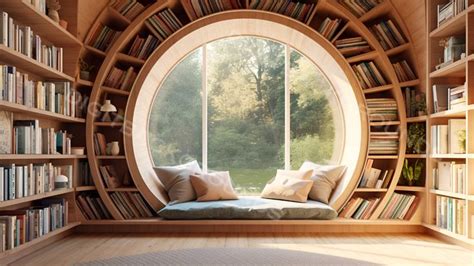 Round Window Bookcase Background Zoom Meetings Home Office Zoom ...