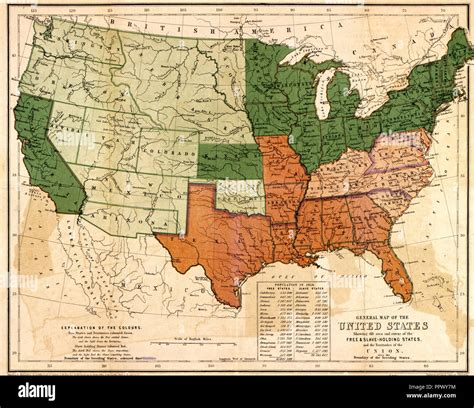 American civil war map 1861 hi-res stock photography and images - Alamy