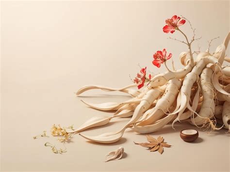 Premium Photo | Korean Ginseng Root and Ginseng Slices Herbal Elegance