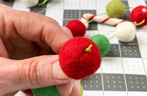 Make a Christmas Felt Ball Garland in Minutes - DIY Candy