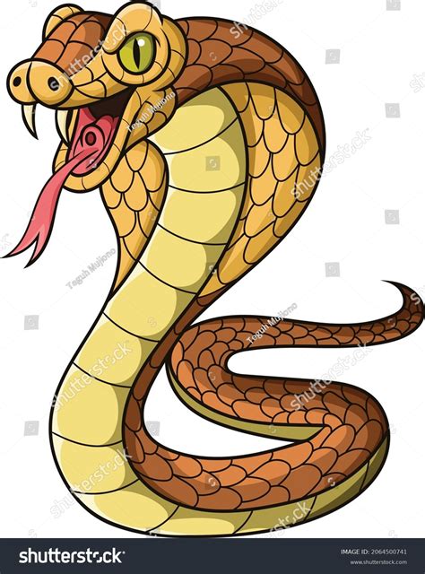 Cartoon King Cobra Snake On White Stock Vector (Royalty Free ...