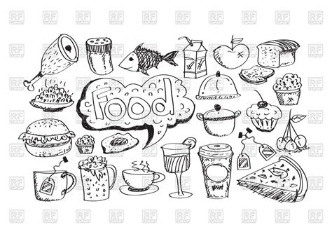 Food Sketch Vector at PaintingValley.com | Explore collection of Food ...