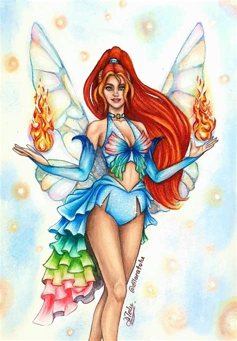 Winx Bloom-The Fairy of the Dragon Flame character redesign fanart | Çizim