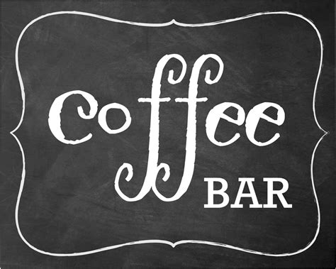 DIY coffee bar sign, print to make your own coffee station at home ...