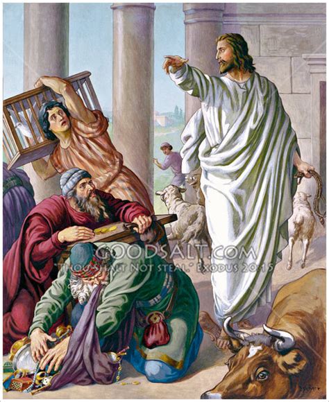 Jesus Clears The Temple Painting at PaintingValley.com | Explore ...