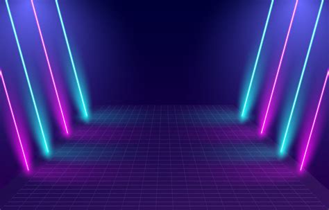 Abstract Neon Light Gate Black Background Design Vector | AI ...