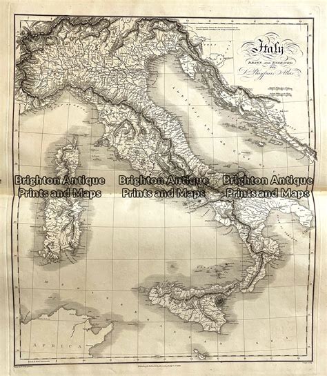 Antique map - Italy by Playfair c.1822. Ref: 339-016 - Brighton Antique ...