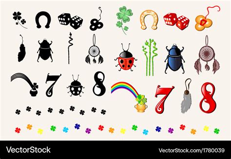 Symbols luck Royalty Free Vector Image - VectorStock