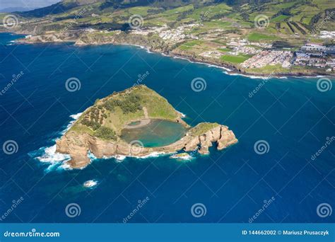 Top View Of Islet Of Vila Franca Do Campo Is Formed By The Crater Of An ...