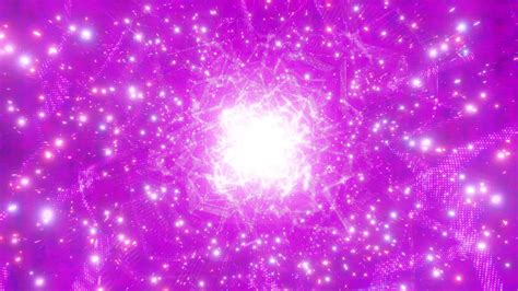 Pink bright glowing sci-fi space particle galaxy 3d illustration vj ...